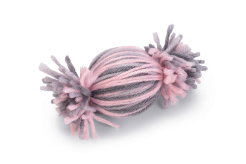 Beeztees Kedi Oyuncağı, Top, Yün, Pembe ve Gri, 10x5x5cm - 1