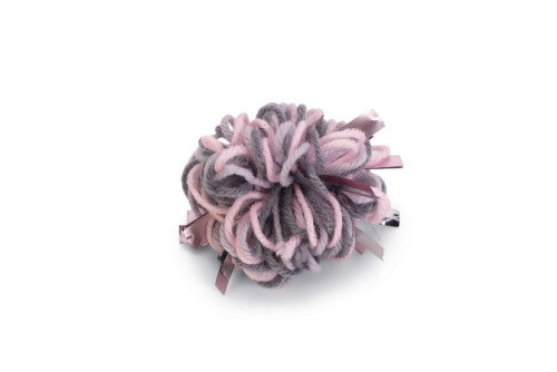 Beeztees Kedi Oyuncağı, Top, Yün, Pembe ve Gri, 7cm - 1