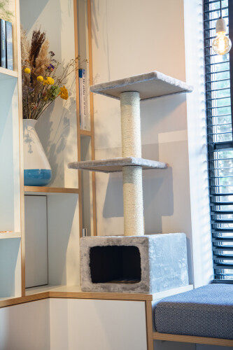 Beeztees Kedi Tırmalama, Gri, 38x38x91cm - 8