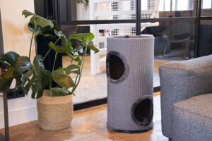 Beeztees Kedi Tırmalama ve Oyun Evi, Gri, 37x70cm - 6