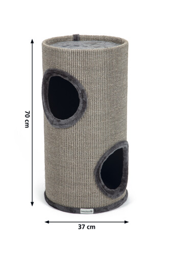 Beeztees Kedi Tırmalama ve Oyun Evi, Gri, 37x70cm - 12