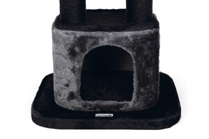 Beeztees Kedi Tırmalama ve Oyun Evi, Siyah/Gri, 50x50x120cm - 7