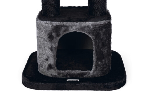Beeztees Kedi Tırmalama ve Oyun Evi, Siyah/Gri, 50x50x120cm - 7