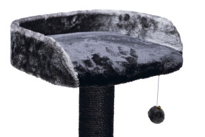 Beeztees Kedi Tırmalama ve Oyun Evi, Siyah/Gri, 50x50x120cm - 11