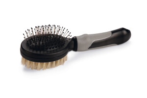 Beeztees Kısa ve Uzun Tüylü Kedi Çift Fırçası ve Tarağı, Çift Taraflı, Siyah Gri, 21cm - 2