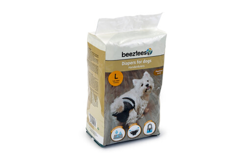 Beeztees Köpek Alt Bezi, Mükemmel Uyum, Kullan-At, Siyah, 10 Adet, L - 6