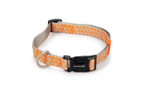 Beeztees Köpek Boyun Tasması, Açık Gri Turuncu, 48-70cm - 1