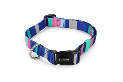 Beeztees Köpek Boyun Tasması, Renkli Kalın Çizgiler, 48-70cm, 25mm - 1