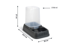 Beeztees Köpek Depolu Mama Su Kabı, Plastik, 33,5x20x27cm, 3,7L - 4