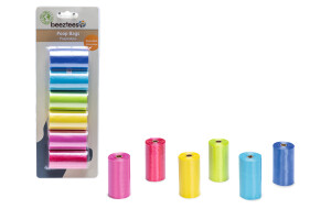 Beeztees Köpek Dışkı Toplama Poşeti, Çeşitli Renklerde, 6x20Adet - Beeztees