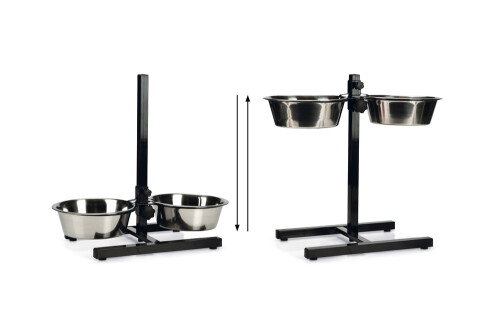 Beeztees Köpek İkili Mama Su Kabı, Ayaklı, Paslamaz Çelik, 25cm, 2x2,5L - 5