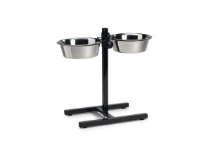Beeztees Köpek İkili Mama Su Kabı, Ayaklı, Paslamaz Çelik, 25cm, 2x2,5L - Beeztees