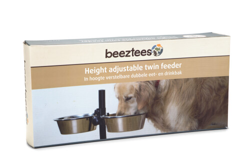 Beeztees Köpek İkili Mama Su Kabı, Ayaklı, Paslamaz Çelik, 28cm, 2x4,5L - 8
