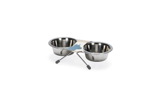 Beeztees Köpek İkili Mama Su Kabı, Paslanmaz Çelik, 11cm, 2x180ml - 3