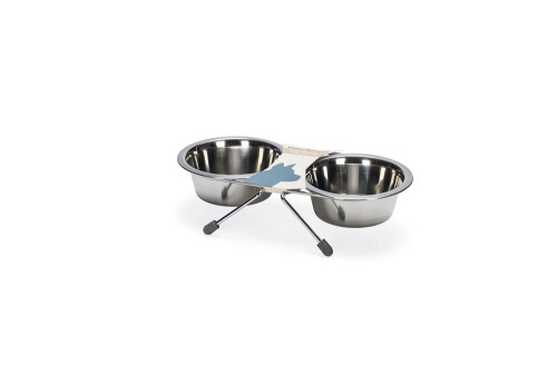 Beeztees Köpek İkili Mama Su Kabı, Paslanmaz Çelik, 11cm, 2x180ml - 3