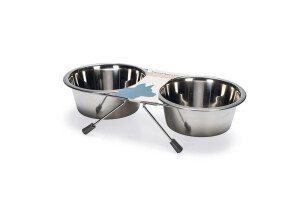 Beeztees Köpek İkili Mama Su Kabı, Paslanmaz Çelik, 16cm, 2x900ml - 3