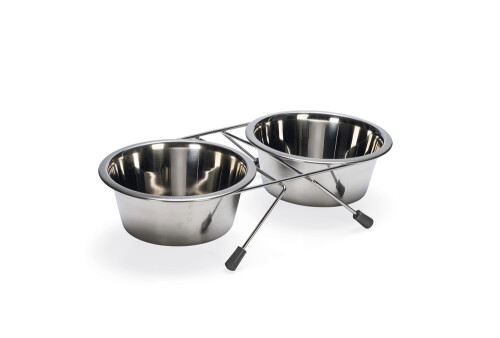 Beeztees Köpek İkili Mama Su Kabı, Paslanmaz Çelik, 16cm, 2x900ml - 1