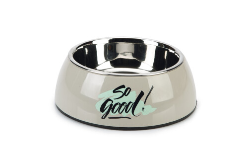 Beeztees Köpek Mama Su Kabı, Paslanmaz Çelik, Gri, 18cm, 350ml - 1