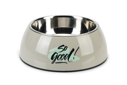 Beeztees Köpek Mama Su Kabı, Paslanmaz Çelik, Gri, 22cm, 700ml - 1