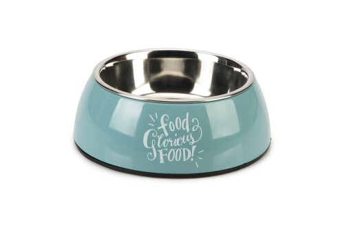 Beeztees Köpek Mama Su Kabı, Paslanmaz Çelik, Turkuaz, 18cm, 350ml - 1