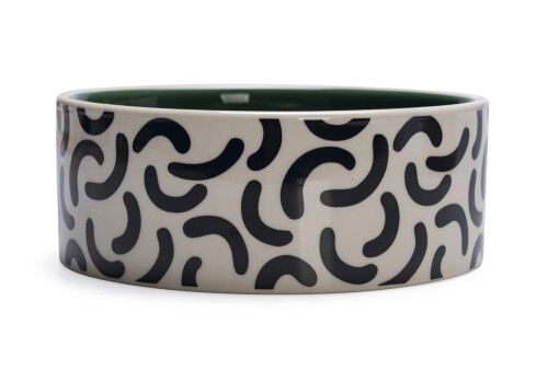 Beeztees Köpek Mama Su Kabı, Seramik, Yeşil Beyaz, 16cm, 800ml - 3