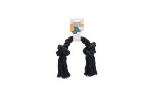 Beeztees Köpek Oyuncağı, Çift Düğümlü Diş İpi, Pamuk İplerden, Siyah, 40x8,5x7cm, 280gr - 2
