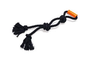 Beeztees Köpek Oyuncağı, Diş İpi, TPR Tutamaçlı, Siyah, 60x13x7cm, 390gr - Beeztees