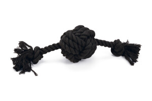 Beeztees Köpek Oyuncağı, Diş İpinden Top ve İpi, Siyah, 34x10x9cm, 255gr - Beeztees