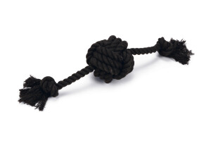 Beeztees Köpek Oyuncağı, Diş İpinden Tutamaçlı Top, Pamuk İplerden, Siyah, 40x7x7cm, 120gr - Beeztees