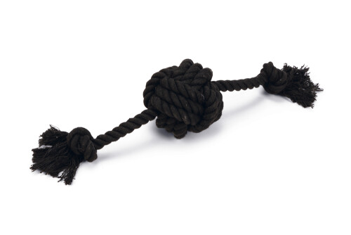 Beeztees Köpek Oyuncağı, Diş İpinden Tutamaçlı Top, Pamuk İplerden, Siyah, 40x7x7cm, 120gr - 1
