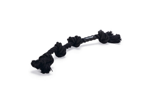 Beeztees Köpek Oyuncağı, Dört Düğümlü Diş İpi, Pamuk İplerden, Siyah, 40x5,5x4,5cm, 140gr - 1