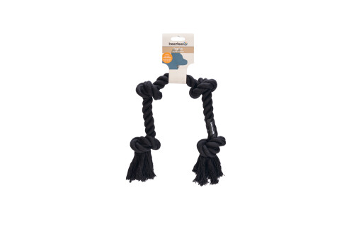 Beeztees Köpek Oyuncağı, Dört Düğümlü Diş İpi, Pamuk İplerden, Siyah, 57x6x5cm, 270gr - 2