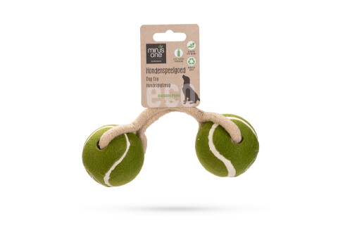 Beeztees Köpek Oyuncağı, İpli İki Tenis Topu, Kauçuk, Gri/Kahverengi, 21cm, Top 6,3cm - 7