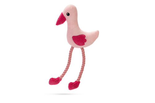 Beeztees Köpek Oyuncağı, Sesli, Flamingo, Peluş, Pembe, 39,5x19,5x6cm - 1