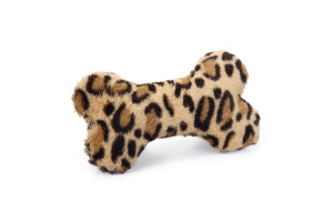 Beeztees Köpek Oyuncağı, Sesli, Kemik, Peluş, Siyah/Kahverengi, 18x13x3cm - Beeztees