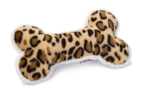 Beeztees Köpek Oyuncağı, Sesli, Kemik, Peluş, Siyah/Kahverengi, 30x16x4cm - 1