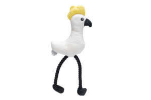 Beeztees Köpek Oyuncağı, Sesli, Papağan, Peluş, Beyaz, 42x19,5x6cm - Beeztees