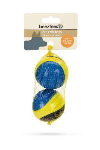 Beeztees Köpek Oyuncağı, Sesli, Tenis Topu, TPR, Mavi/Sarı/Siyah, 2 Adet, 6,3cm - 2