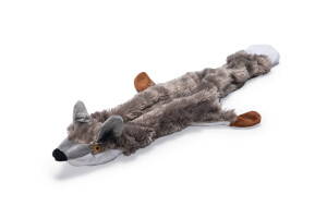 Beeztees Köpek Oyuncağı, Sesli, Tilki, Peluş, Gri, 52x15x2,5cm - Beeztees