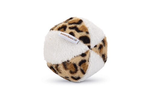 Beeztees Köpek Oyuncağı, Sesli, Top, Peluş, Beyaz/Kahverengi, 11cm - 1