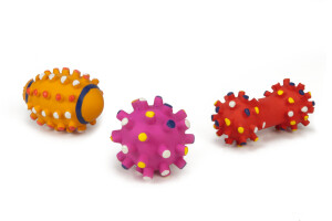 Beeztees Köpek Oyuncağı, Sesli, Top ve Dambıl, Lateks, Çeşitli Renklerde, 10,5cm - Beeztees