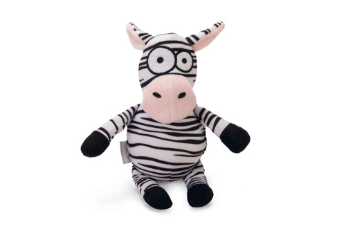 Beeztees Köpek Oyuncağı, Sesli, Zebra, Peluş, Siyah/Beyaz, 25x12x9,5cm - 1