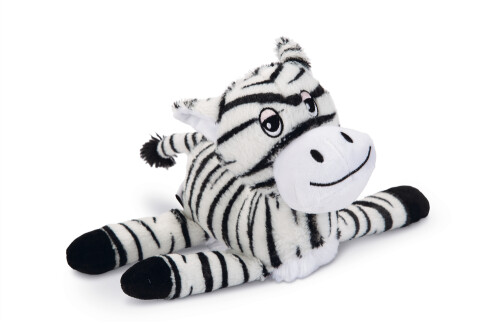 Beeztees Köpek Oyuncağı, Sesli, Zebra, Peluş, Siyah/Beyaz, 25x17x10cm - 1