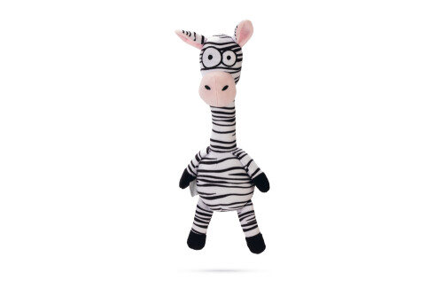 Beeztees Köpek Oyuncağı, Sesli, Zebra, Peluş, Siyah/Beyaz, 33x10x9cm - 1