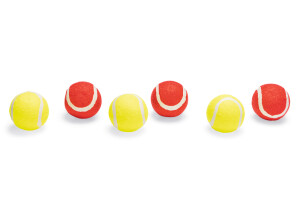 Beeztees Köpek Oyuncağı, Tenis Topları, Kırmızı/Sarı, 6 Adet, 6,5cm - Beeztees