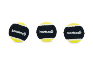 Beeztees Köpek Oyuncağı, Tenis Topu, Siyah/Sarı, 3 Adet, 6,3cm - 1