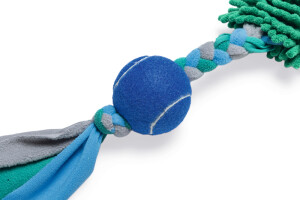 Beeztees Köpek Oyuncağı, Tut Getir Tenis Toplu, Peluş, Mavi-Yeşil, 90x10x6cm - Beeztees