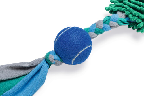 Beeztees Köpek Oyuncağı, Tut Getir Tenis Toplu, Peluş, Mavi-Yeşil, 90x10x6cm - 1