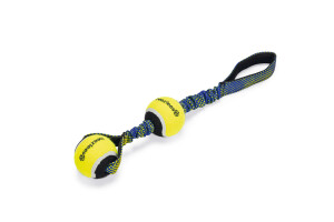 Beeztees Köpek Oyuncağı, Yüzen, Tutamaçlı İki Tenis Topu, Mavi/Sarı, 44x6,3x6,3cm - Beeztees