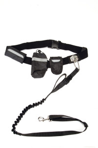 Beeztees Köpek Yürüyüş ve Koşu Şok Emicili Gezdirme Kayışı ve Bel Kemeri, Siyah, 100-130cm, 25mm - 1